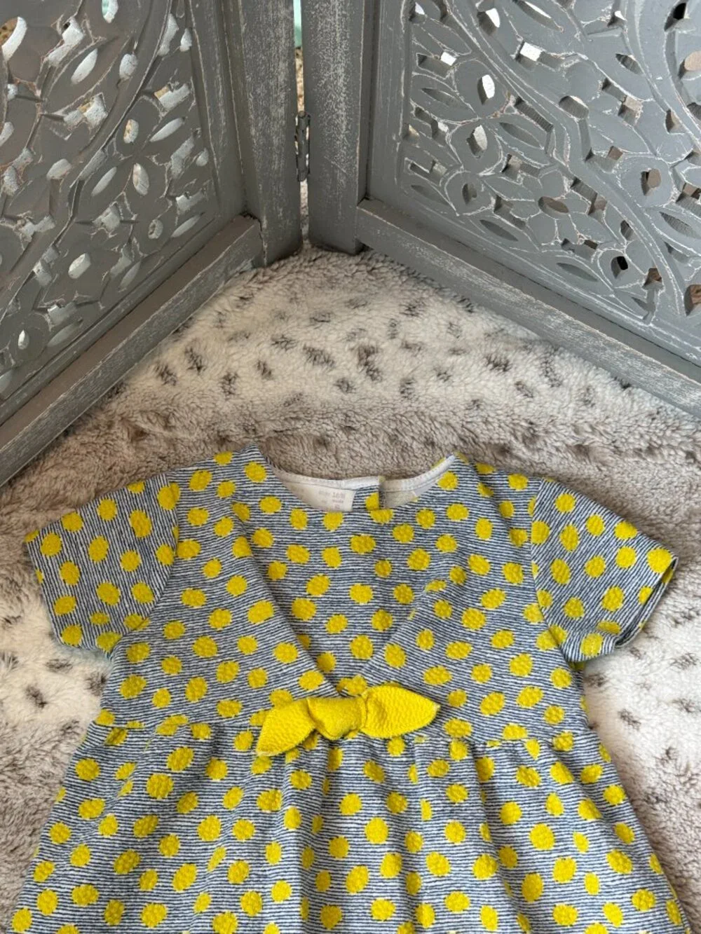 Zara striped polka dot dress baby girls 18-24 months preppy holiday party summer